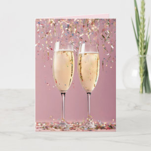Jubiläum Champagne und Confetti Karte
