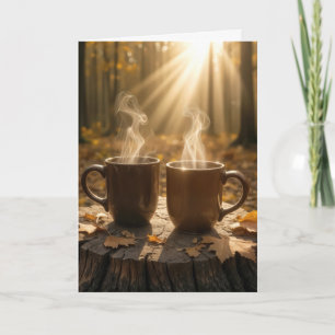 Jubiläum Dampfkaffee Schläge auf einem Baumstumpf Karte