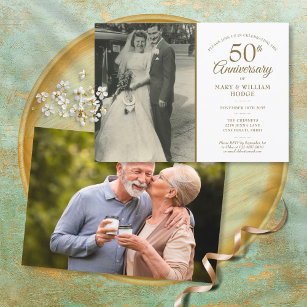 Jubiläum der 50. Hochzeit 2 Foto Einladung