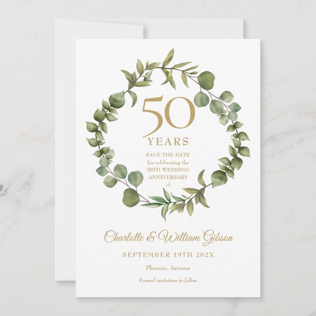 Jubiläum der 50. Hochzeit Save The Date (Vorderseite)