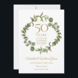 Jubiläum der 50. Hochzeit Save The Date<br><div class="desc">Diese elegante botanische 50-jährige Hochzeitsjubiläum-Save the Date-Karte mit einer eleganten Waldgarage kann mit Ihren speziellen Informationen zum goldenen Jubiläum personalisiert werden. Auf der Rückseite befindet sich eine passende Blumengarage,  die Ihr Jubiläum in elegantem weißem Text auf goldenem Hintergrund umrahmt. Entwickelt von Thisisnotme©</div>