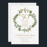 Jubiläum der 50. Hochzeit Save The Date<br><div class="desc">Diese elegante botanische 50-jährige Hochzeitsjubiläum-Save the Date-Karte mit einer eleganten Waldgarage kann mit Ihren speziellen Informationen zum goldenen Jubiläum personalisiert werden. Auf der Rückseite befindet sich eine passende Blumengarage,  die Ihr Jubiläum in elegantem weißem Text auf goldenem Hintergrund umrahmt. Entwickelt von Thisisnotme©</div>