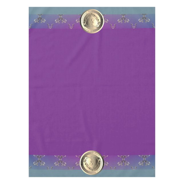 Jubiläum der 8. Hochzeit Bronze-Herz-Emblem Tischdecke (Vorderseite)