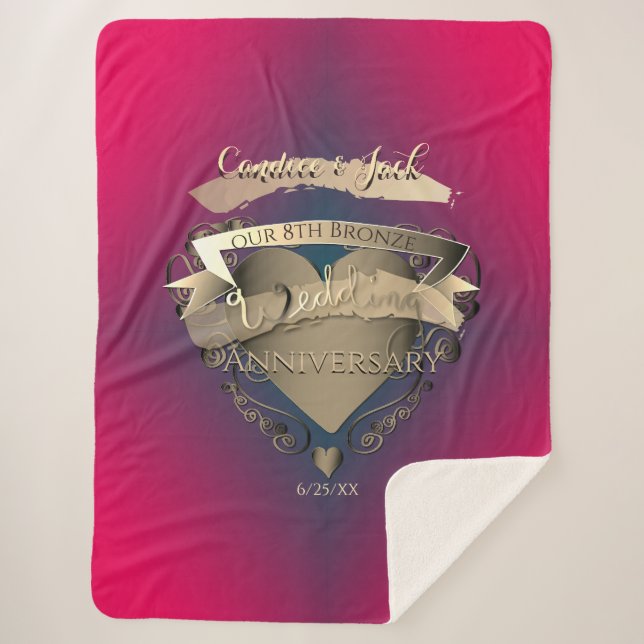 Jubiläum der 8. Hochzeit Bronze +Tourmaline Sherpadecke (Vorderseite)