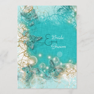 Jubiläum der Aqua White Hochzeit Verlobung Einladung