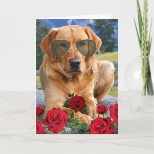 Jubiläum der Ehefrau Golden Labrador Karte