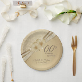 Jubiläum der Goldhochzeit Pappteller