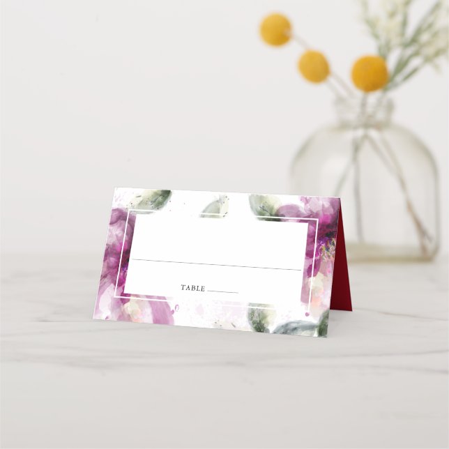 Jubiläum der Hochzeit: 40 Jahre Wasserfarbe Platzkarte (Vorderseite)