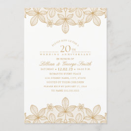 Jubiläum der Hochzeit Elegantes Goldenes Spitz Einladung