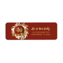 Jubiläum der Hochzeit in Burgund und Gold