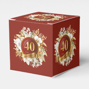 Jubiläum der Hochzeit in Burgund und Gold Geschenkschachtel