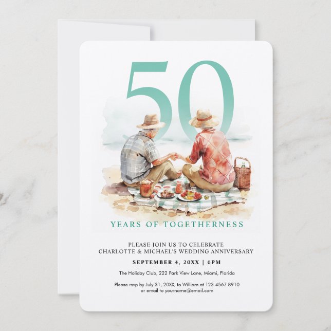 Jubiläum der Hochzeit in der Liebe Einladung (Vorderseite)