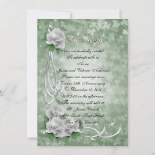 Jubiläum der Hochzeit Verlängerung der Weißen Rose Einladung