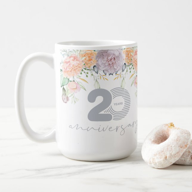 Jubiläum der Hochzeit von Aquarell Kaffeetasse (Mit Donut)