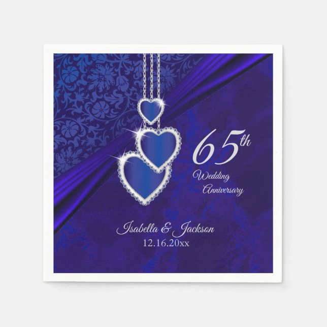 Jubiläum der Hochzeit zum 65./45. Serviette (Vorderseite)