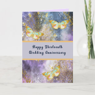 Jubiläum der Hochzeitskarte in Gold Colors & Lav. Dankeskarte