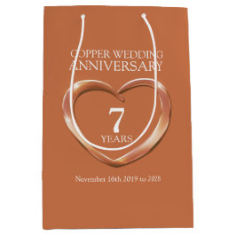 Jubiläum der Kupferhochzeit Foto Geschenktasche Mittlere Geschenktüte
