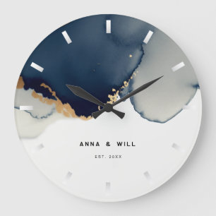 Jubiläum der modernen Marine Blue Gold Nautical Co Große Wanduhr