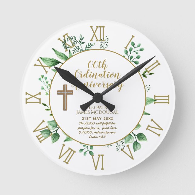 Jubiläum der Priesterordnung der personalisierten  Runde Wanduhr (Vorderseite)