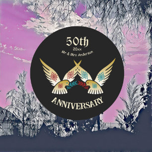 Jubiläum des 50. Jahrhunderts Verwandte Kunst Love Runder Aufkleber