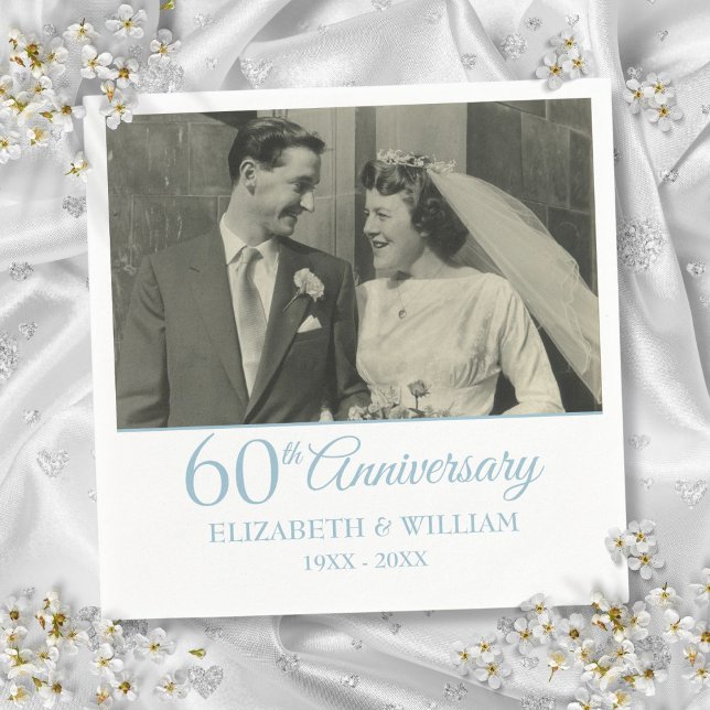 Jubiläum des 60. Jahrestages der Hochzeit des Foto Serviette (60th Diamond Anniversary Wedding Photo Napkins)