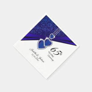 Jubiläum des 65./45. Hochzeitssapphire Serviette
