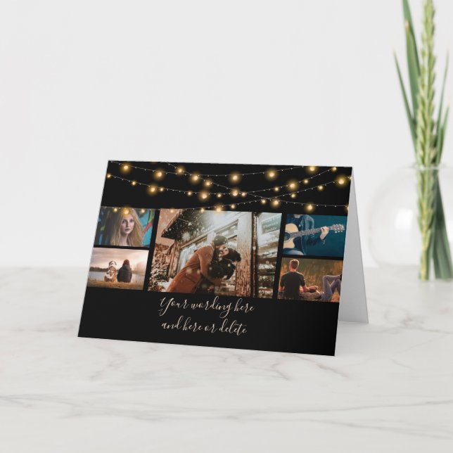 Jubiläum des DIY 5 Foto Hochzeitskerzenleuchten el Karte (Vorderseite)
