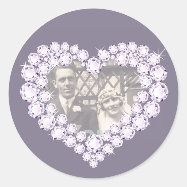 Jubiläum des Fotos graue weiße Aufkleber (Vorderseite)