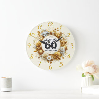 Jubiläum des geheilten Diamanten 60 Große Wanduhr