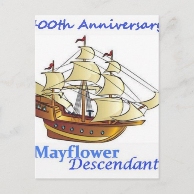 Jubiläum des Schiffes Mayflower Descendant Postkarte (Vorderseite)