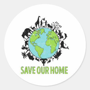 Jubiläum des Zuhause Animals Earth Day Planet gere Runder Aufkleber