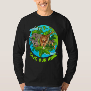 Jubiläum des Zuhause Animals Earth Day Planet gere T-Shirt