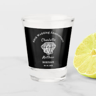 Jubiläum Diamond Wedding Geschenk Personalisiert Schnapsglas