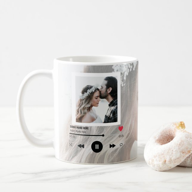 Jubiläum Erster Tanz Song Liebe Paar Fotos  Kaffeetasse (Mit Donut)