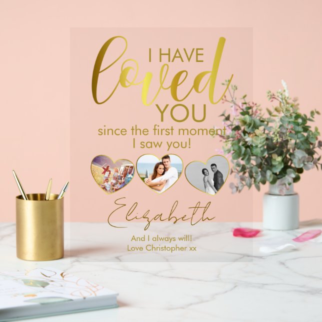 Jubiläum Foto Collage Herz Acrylschild (Hochzeit)