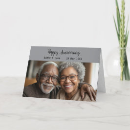 Jubiläum Foto Faltkarte Grau Einladung