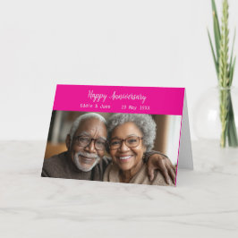 Jubiläum Foto Faltkarte Jubiläum rosa Einladung