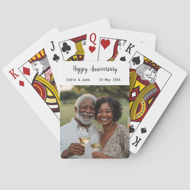 Jubiläum Foto Moderne Pokerkarten Weiß (Rückseite)