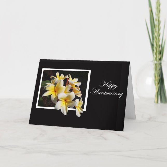 Jubiläum Frangipani Karte (Vorderseite)