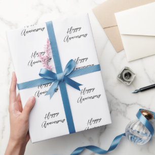 Jubiläum gerade verheiratet Schrift schwarz weiß s Geschenkpapier