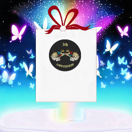 Jubiläum Golden Peacocks Dekorieren Runder Aufkleber