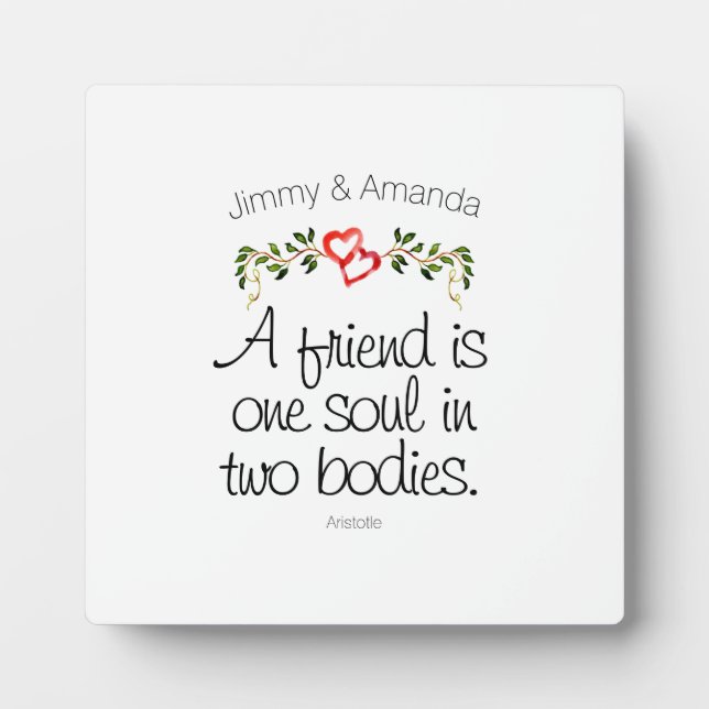 Jubiläum Inspiration - Herz und Blätter Fotoplatte (Vorderseite)