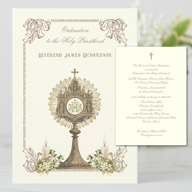 Jubiläum katholischer Priesterherrschaft Einladung (Beautiful and easy to personalize. )