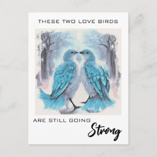 *~* Jubiläum Love Birds Winter AP54 Art Postkarte
