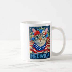Jubiläum Meowica Kitty Cat American Flag Kaffeetasse