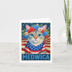 Jubiläum Meowica Kitty Cat American Flag Karte