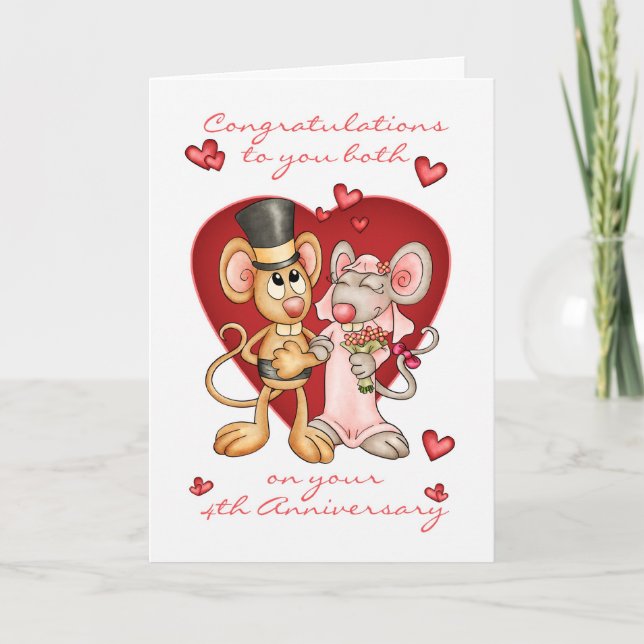 Jubiläum - niedlicher Mäuse-Jubiläum Karte (Vorderseite)
