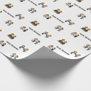 Jubiläum Niedliches Paar 🎉 gemeinsam erwachsen Ca Geschenkpapier