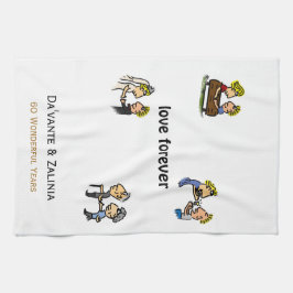 Jubiläum Niedliches Paar 🎉 gemeinsam erwachsen Ca Geschirrtuch