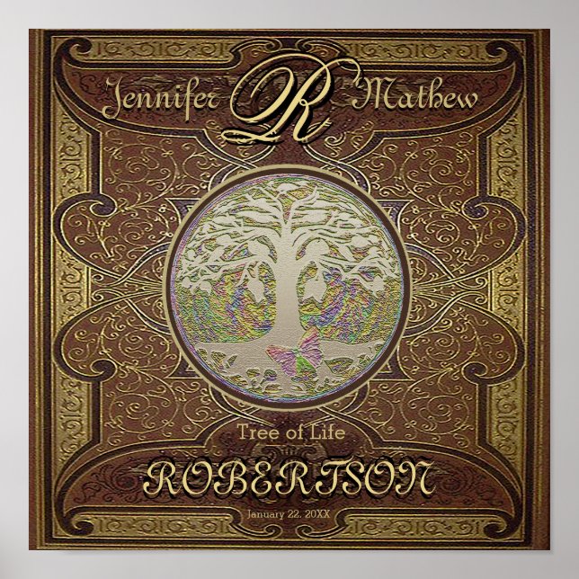 Jubiläum oder Hochzeitsbaum Poster (Vorne)